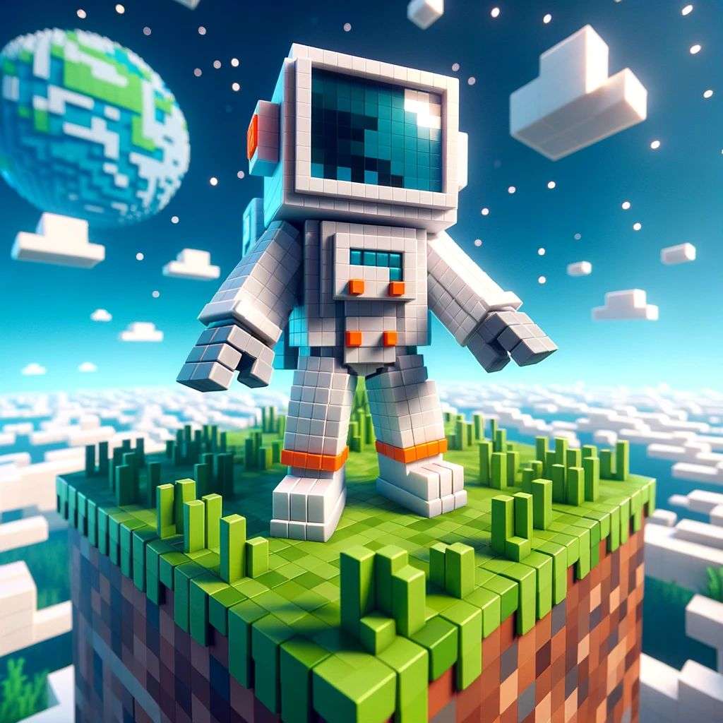 an astronaut in Minecraft
